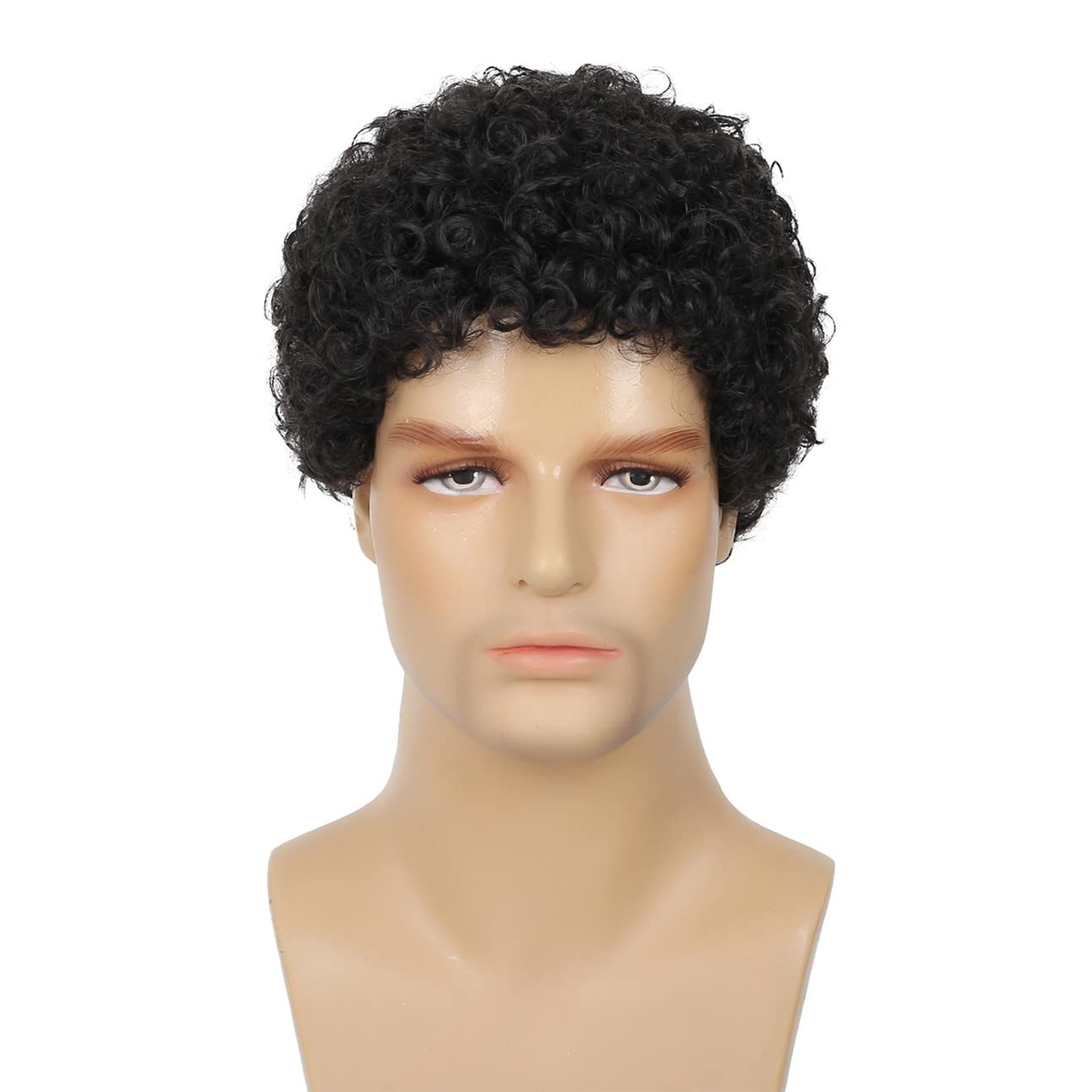 Synthetic Wigs - Short Afro Curly Black Wig for