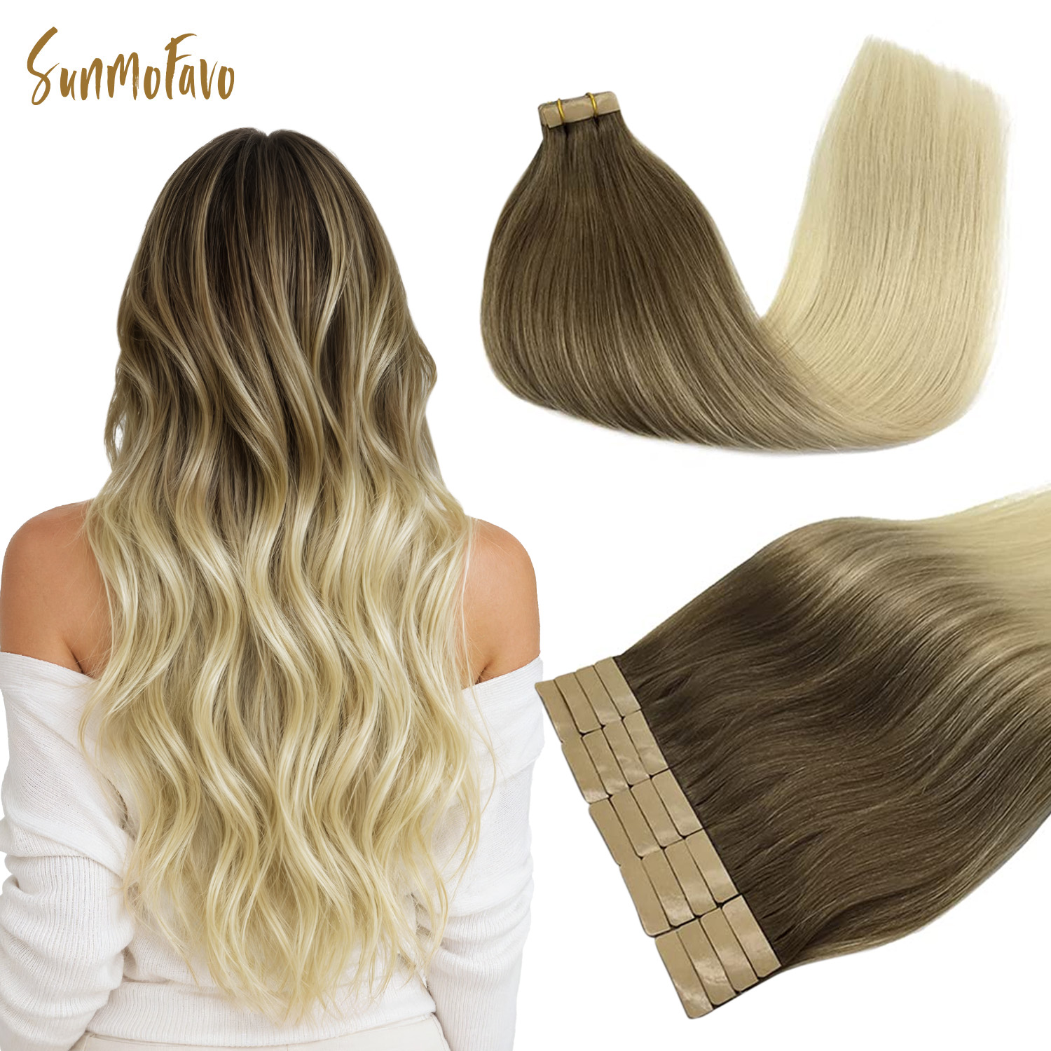 Invisible Tape In Extensions Real Hair - Sunmofavo Invisible Tape In Hair Extensions