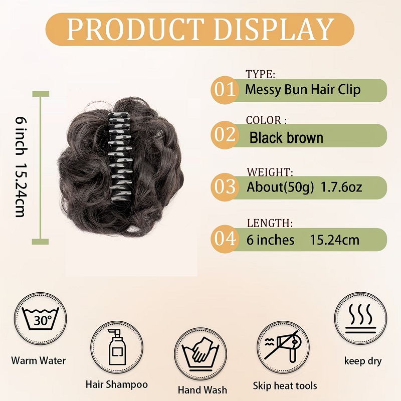 Synthetic Messy Bun Hair Scrun - đánh giá và giá Claw Clip Messy Bun Hair Piece