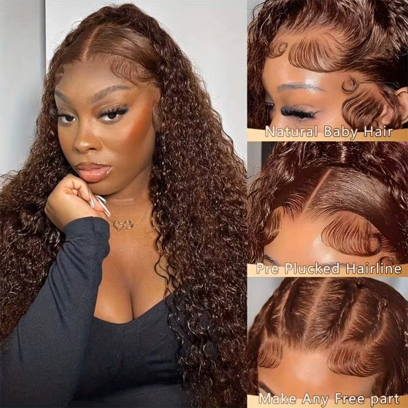 Chocolate Brown Colored 220% D - đánh giá và giá Human Hair Wigs