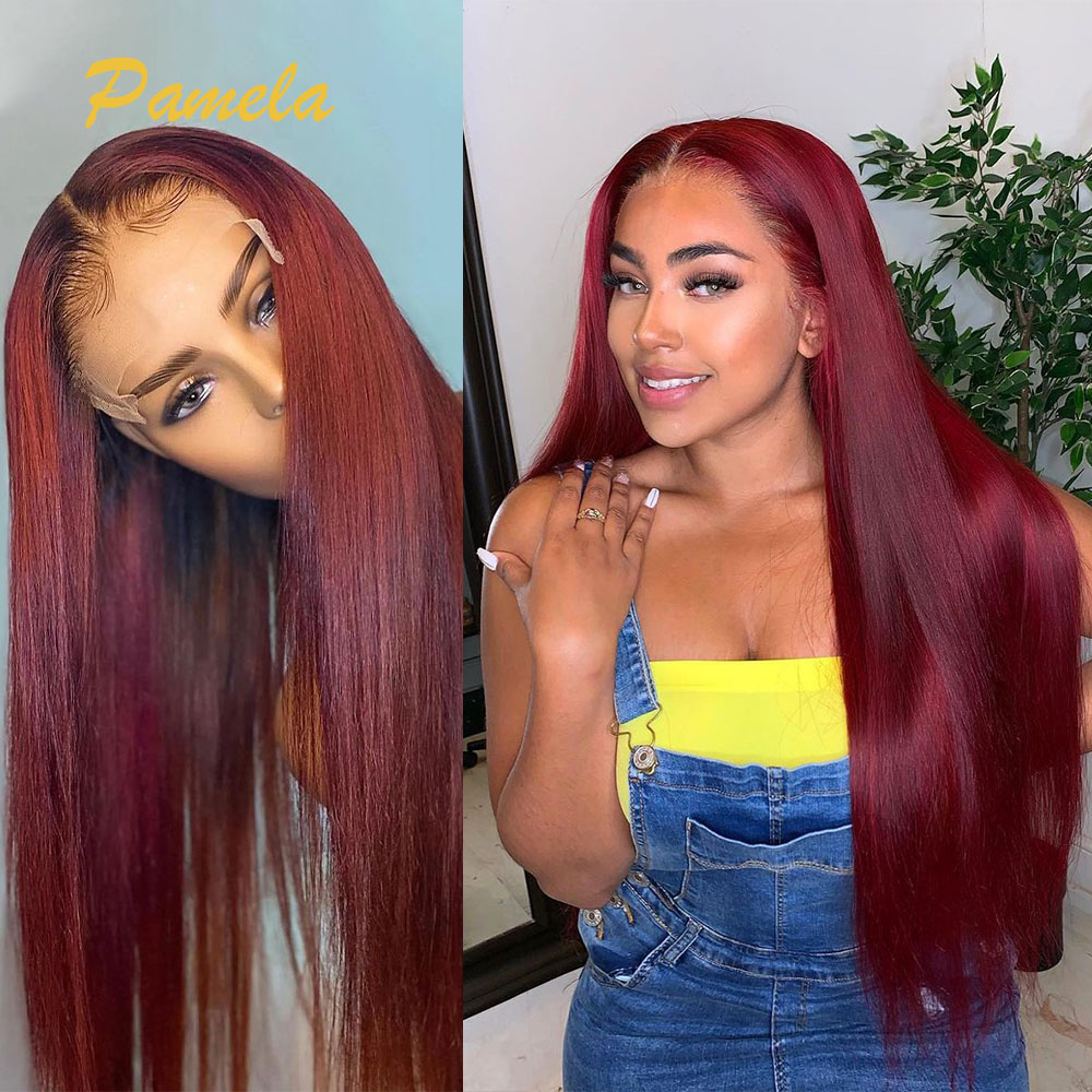 Super Double Drawn Burgundy Co - đánh giá và giá Lace Front Wigs