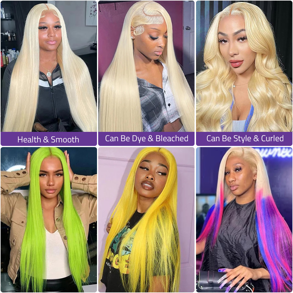 Blonde 613 Straight 13x4 Hd La - đánh giá và giá Hd Lace Frontal Wig Human Hair Pre Plucked