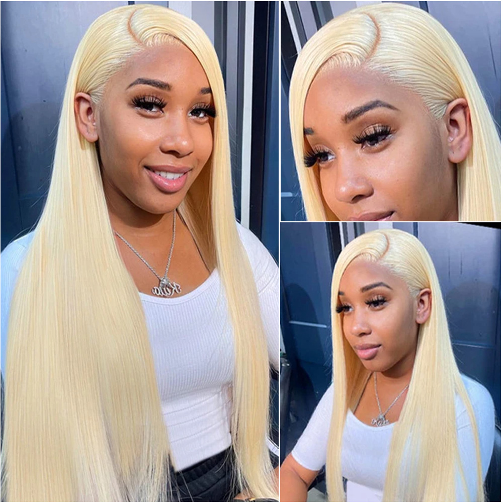Blonde 613 Straight 13x4 Hd La - đánh giá và giá Hd Lace Frontal Wig Human Hair Pre Plucked