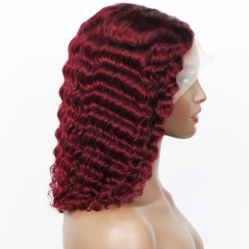 99j Burgundy Deep Bob Wig Huma - đánh giá và giá Glueless Wear And Go Human Hair Wig