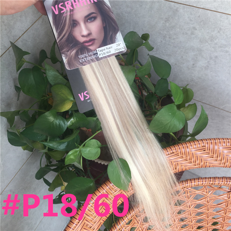 Vsrhair P18/60 P4/22 Băng Tron - đánh giá và giá Invisible Tape In Extensions Real Hair