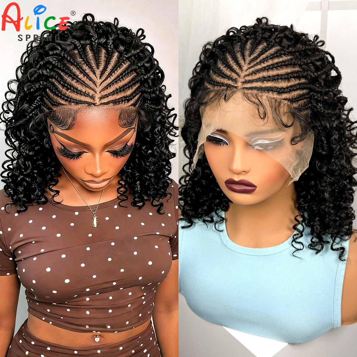 16Inch Natural Cornrow Braided - đánh giá và giá Synthetic Braided Wigs For Black Women