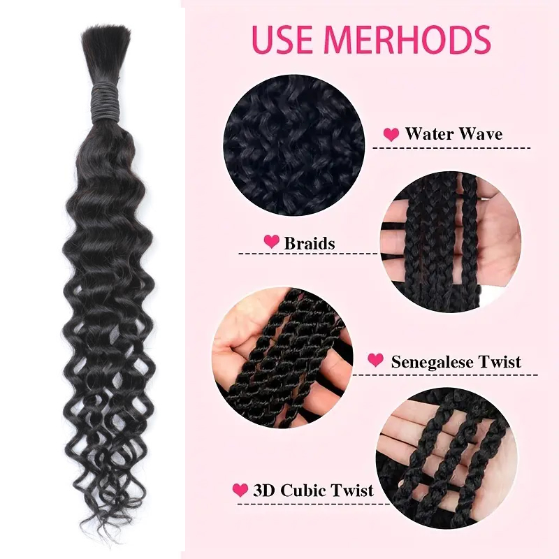 Boho Water Wave Human Hair for - đánh giá và giá Water Wave Bulk Human Hair For Braiding