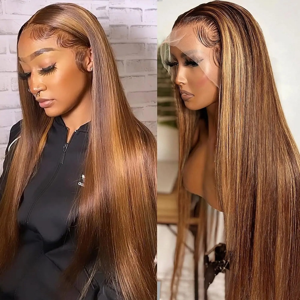 44 46 Inch P4/27 Highlight Col - đánh giá và giá Hd Lace Frontal Wig Human Hair Pre Plucked