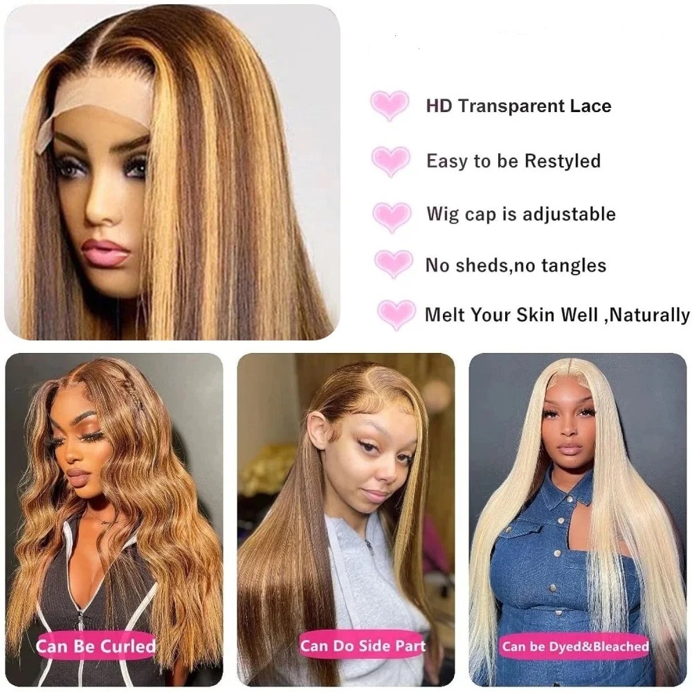 44 46 Inch P4/27 Highlight Col - đánh giá và giá Hd Lace Frontal Wig Human Hair Pre Plucked